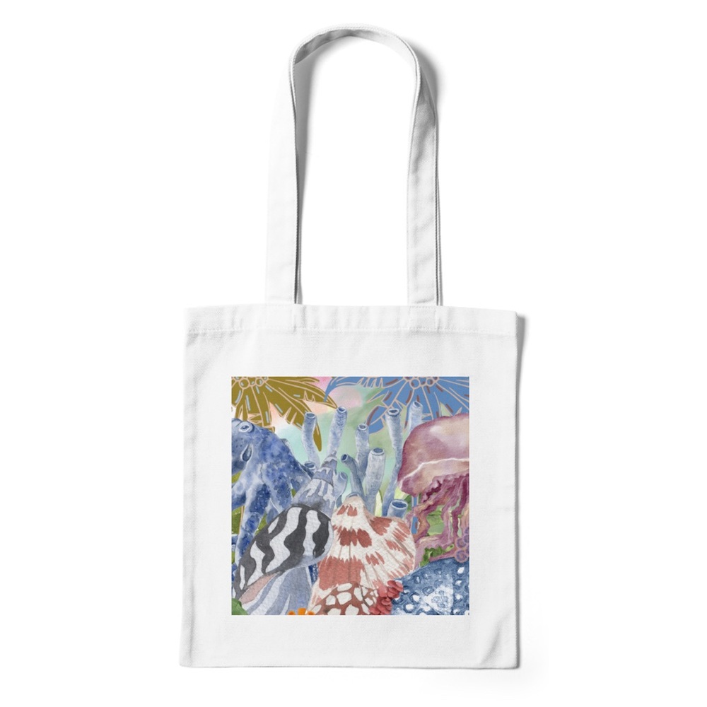 Coastal grandmother canvas tote bag